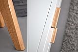 DuNord Design Sideboard Kommode STOCKHOLM 120cm weiss Eiche Retro Design Regal Anrichte - 