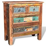 vidaXL Kommode Schrank Kabinett Sideboard Massivholz Teak Antik Anrichte Vintage Retro