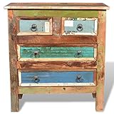 vidaXL Kommode Schrank Kabinett Sideboard Massivholz Teak Antik Anrichte Vintage Retro - 