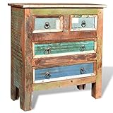 vidaXL Kommode Schrank Kabinett Sideboard Massivholz Teak Antik Anrichte Vintage Retro - 