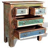 vidaXL Kommode Schrank Kabinett Sideboard Massivholz Teak Antik Anrichte Vintage Retro - 