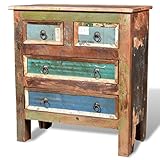vidaXL Kommode Schrank Kabinett Sideboard Massivholz Teak Antik Anrichte Vintage Retro - 