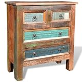 vidaXL Kommode Schrank Kabinett Sideboard Massivholz Teak Antik Anrichte Vintage Retro - 