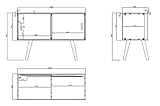 AC Design Furniture 60602 Anrichte Mariela, Türen 2 Stück, 100 x 38 x 69,5 cm, Holz, weiß - 