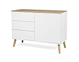 Tenzo 1674-454 Dot Designer Sideboard Holz, weiß / eiche, 43 x 109 x 79 cm - 