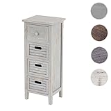 Schrank Kommode 74x30x25cm, Shabby-Look, Vintage ~ grau
