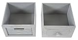 Schrank Kommode 74x30x25cm, Shabby-Look, Vintage ~ grau - 