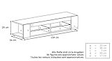 TV Board Lowboard Movie, Korpus in Schwarz matt / Fronten in Weiß Hochglanz inkl. LED Beleuchtung in Blau - 