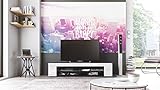 TV Board Lowboard Movie, Korpus in Schwarz matt / Fronten in Weiß Hochglanz - 