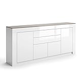 Vicco Sideboard MILAN in Weiß Hochglanz - 190 cm Kommode Schrank Anrichte Diele Flur Highboard Mehrzweckschrank