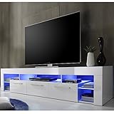 Trendteam Wohnzimmer Fernsehschrank, Holzwerkstoff, weiß, 200 x 44 x 44 cm - 2
