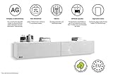 Wuun® Somero Korpus Weiß Hochglanz /180cm/Front Weiß-Hochglanz /10 Größen/5 Farben/ TV Lowboard TV Board Hängend Hängeschrank Wohnwand - 2