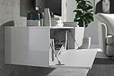 Wuun® Somero Korpus Weiß Hochglanz /180cm/Front Weiß-Hochglanz /10 Größen/5 Farben/ TV Lowboard TV Board Hängend Hängeschrank Wohnwand - 4