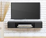 FITUEYES TV Board Lowboard Hängeschrank Fernsehschrank Mediawand Wandschrank Holz Schwarz DS210003WB - 3