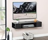 FITUEYES TV Board Lowboard Hängeschrank Fernsehschrank Mediawand Wandschrank Holz Schwarz DS210003WB - 5