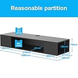 FITUEYES TV Board Lowboard Hängeschrank Fernsehschrank Mediawand Wandschrank Holz Schwarz DS210003WB - 6