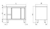 Arbeitsschrank 1,2 x 0,6 m - mit Schiebetür - 4