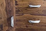 FineBuy Sideboard Karna Sheesham Massiv Holz 160 x 80 x 44 cm mit Kunstleder | Kommode mit Türen & Schubladen | Massive Design Anrichte | Massivholz Schrank - 4