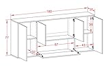 Dekati Sideboard Escondido hängend (180x77x35cm) Korpus anthrazit matt | Front Holz-Design Pinie | Push-to-Open - 5