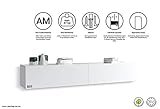Wuun® 160cm/ Front Weiß-Matt (Korpus Perl-Matt-Grau)/8 Größen/6 Farben/TV Lowb8ard TV Board hängend Hängeschrank Wohnwand/Somero - 2