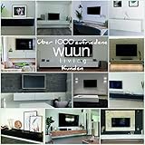 Wuun® 160cm/ Front Weiß-Matt (Korpus Perl-Matt-Grau)/8 Größen/6 Farben/TV Lowb8ard TV Board hängend Hängeschrank Wohnwand/Somero - 4