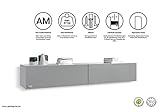 Wuun® 140cm/ Front Perl-Matt-Grau (Korpus Perl-Matt-Grau)/8 Größen/6 Farben/TV Lowb8ard TV Board hängend Hängeschrank Wohnwand/Somero - 4