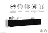 Wuun® 180cm/ Front Schwarz-Hochglanz (Korpus Perl-Matt-Grau)/8 Größen/6 Farben/TV Lowb8ard TV Board hängend Hängeschrank Wohnwand/Somero - 2