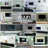 Wuun® 280cm/ Front Schwarz-Matt (Korpus Eiche)/8 Größen/6 Farben/TV Lowboard TV Board hängend Hängeschrank Wohnwand/Somero - 4